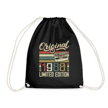 Vintage 1980 Cadeau D'anniversaire Rétro 1980 - Sac de sport léger - noir - Devant