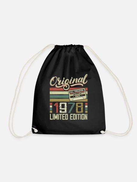 Jahrgang 1978 Retro 1978 Geburtstagsgeschenk - Turnbeutel - Schwarz