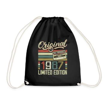 Vintage 1987 Cadeau D'anniversaire Rétro 1987 - Sac de sport léger - noir - Devant