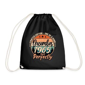 December 1965 Anniversary 1965 Legends December - Drawstring Bag - black - Front