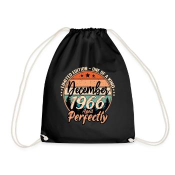 December 1966 Birthday 1966 Legends December - Drawstring Bag - black - Front