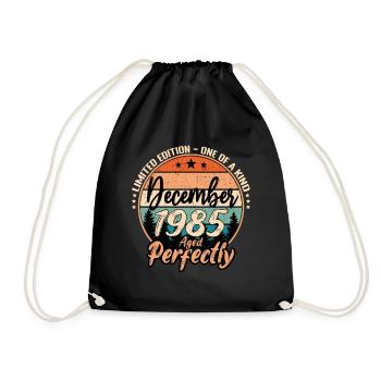 December 1985 Anniversary 1985 Legends December - Drawstring Bag - black - Front