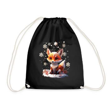 Süßer niedlicher Fuchs im Winter Geschenk - Turnbeutel - Schwarz - Vorne