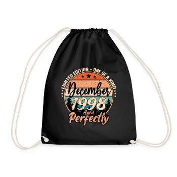 December 1998 Birthday 1998 Legends December - Drawstring Bag - black - Front