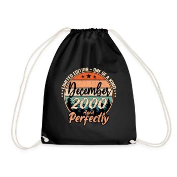 December 2000 Anniversary 2000 Legends December - Drawstring Bag - black - Front