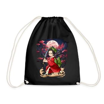 Samurai Kimono Women - Drawstring Bag - black - Front