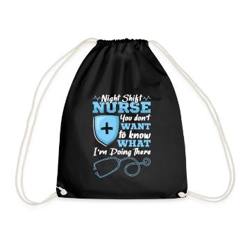 Night Shift Nurse - Turnbeutel - Schwarz - Vorne