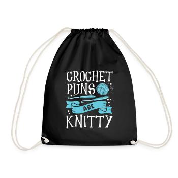 Crochet puns are knitty - Turnbeutel - Schwarz - Vorne