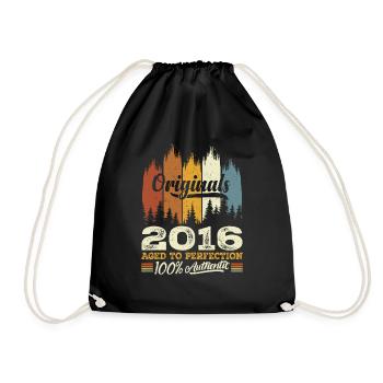 2016 Vintage Original 2016 Geburtstagsgeschenk - Turnbeutel - Schwarz - Vorne