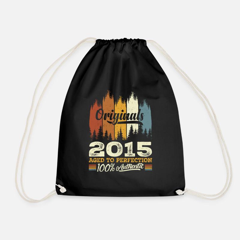 2015 Vintage Original 2015 Geburtstagsgeschenk - Turnbeutel - Schwarz