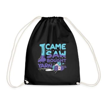 I came I saw I bought yarn - Turnbeutel - Schwarz - Vorne