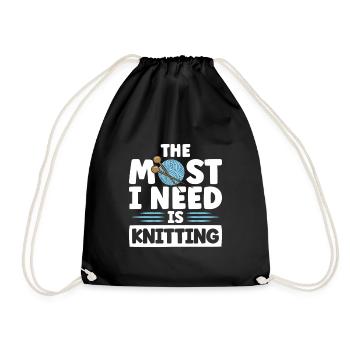 Tout ce dont j'ai besoin, c'est de tricoter - Sac de sport léger - noir - Devant