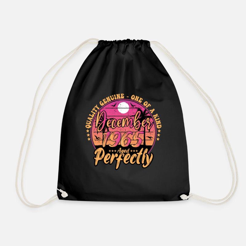 December 1965 Anniversary 1965 December 1965 - Drawstring Bag - black