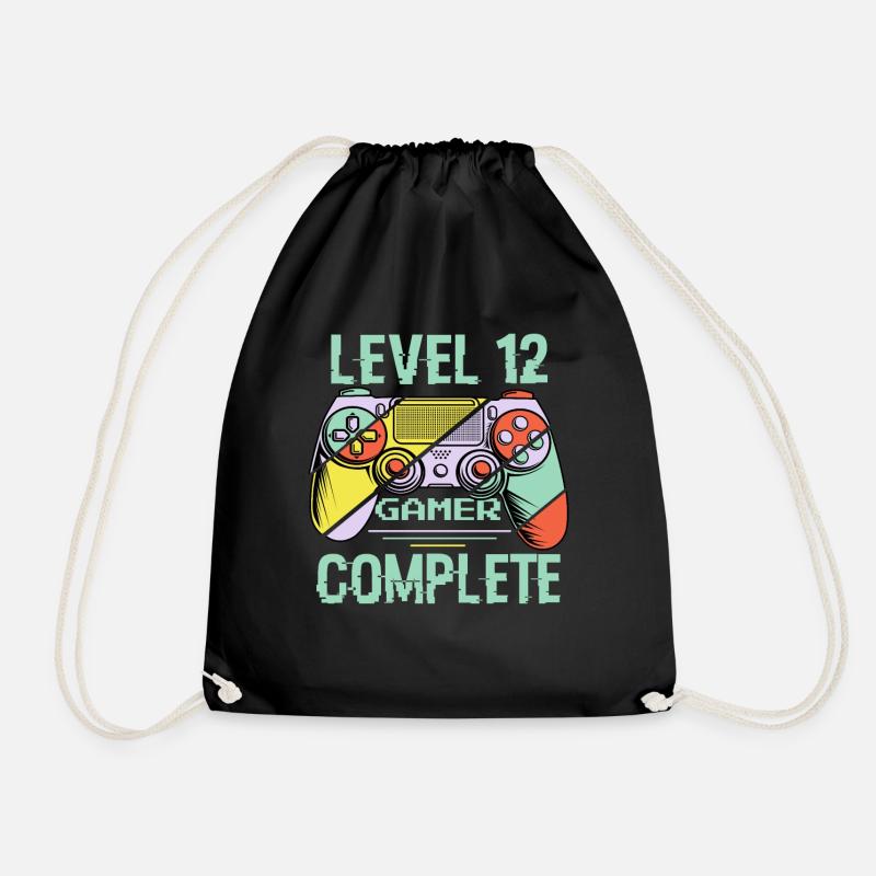 Level 12 Complete 12 Years Gamer Level 12 Complete - Turnbeutel - Schwarz