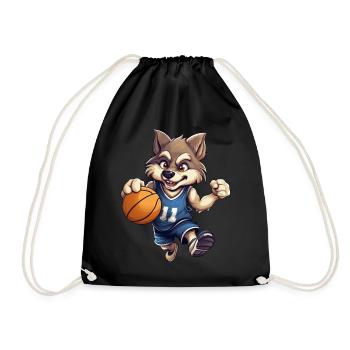 Loup de basket-ball - Sac de sport léger - noir - Devant