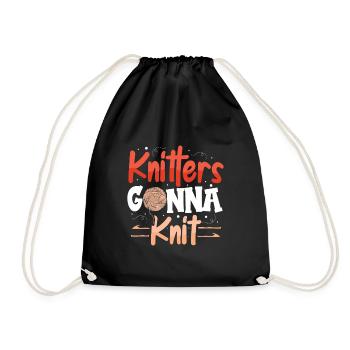 Knitters gonna knit - Turnbeutel - Schwarz - Vorne