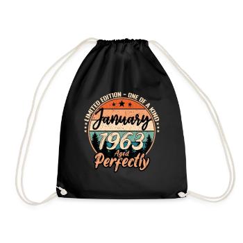 Janvier 1963 anniversaire 1963 légendes Janvier - Sac de sport léger - noir - Devant