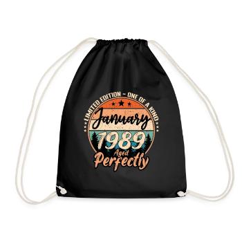 Janvier 1989 anniversaire 1989 légendes Janvier - Sac de sport léger - noir - Devant