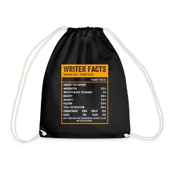 Writer - Storyteller Facts - Drawstring Bag - black - Front