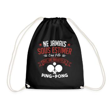 Une Fille Et joueur de ping-pong - Sac de sport léger - noir - Devant