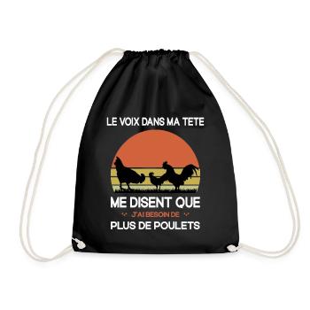 Papys Poules Humour Mamans Poules - Sac de sport léger - noir - Devant