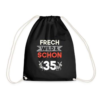 Geschenk 35 Jahre Geburtstag Esel - Turnbeutel - Schwarz - Vorne