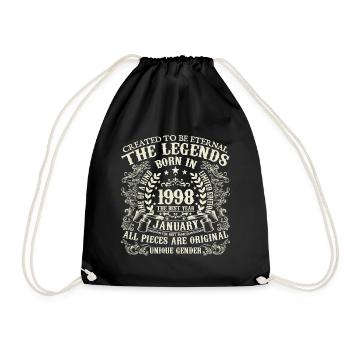 Janvier 1998 anniversaire 1998 Janvier année - Sac de sport léger - noir - Devant