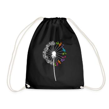 Music notes dandelion flower musicians - Drawstring Bag - black - Front