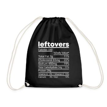 No Waste - Food Leftovers Nutritional Values Check! - Drawstring Bag - black - Front