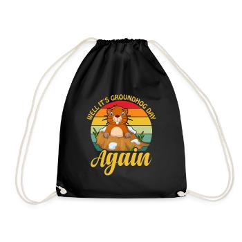 Groundhog Day - Drawstring Bag - black - Front