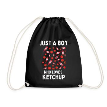 Just a boy who loves Ketchup - Drawstring Bag - black - Front