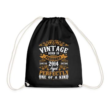 Cadeau D'anniversaire Février 2014 Vintage 10e - Sac de sport léger - noir - Devant