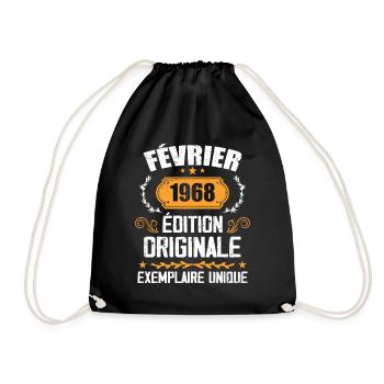 Cadeau 56e Anniversaire Nées En Février 1968 - Sac de sport léger - noir - Devant