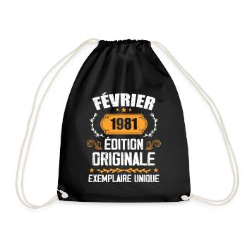 Cadeau 43e Anniversaire Nées En Février 1981 - Sac de sport léger - noir - Devant