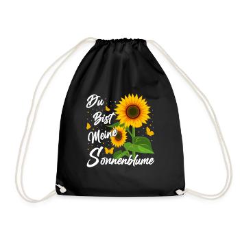 Du bist meine Sonnenblume Partnerschaft Garten - Turnbeutel - Schwarz - Vorne