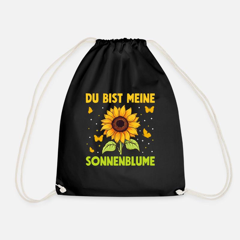 Du bist meine Sonnenblume Partnerschaft Garten - Turnbeutel - Schwarz