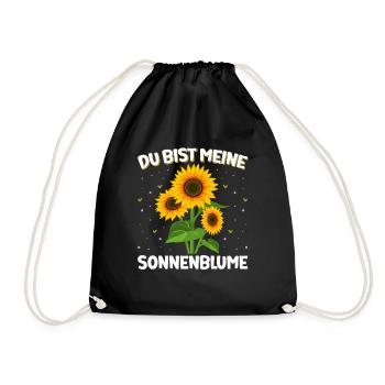 Du bist meine Sonnenblume Partnerschaft Garten - Turnbeutel - Schwarz - Vorne