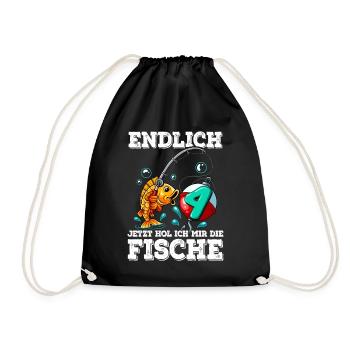 4 Anniversaire Pêcheur à la ligne - Sac de sport léger - noir - Devant