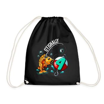 4 Anniversaire Pêcheur à la ligne - Sac de sport léger - noir - Devant