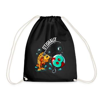 8 Anniversaire Pêcheur à la ligne - Sac de sport léger - noir - Devant