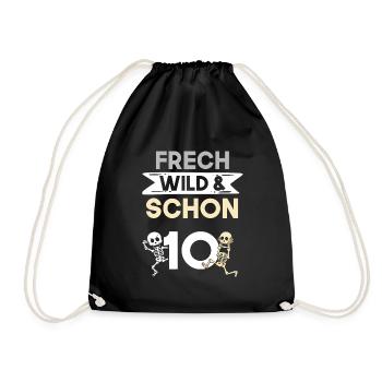 10 ans d’anniversaire garçon fille squelette - Sac de sport léger - noir - Devant