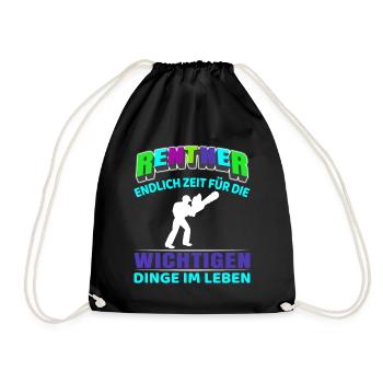 Pensioner Pension Start of Retirement Chainsaw Forestry Worker - Drawstring Bag - black - Front