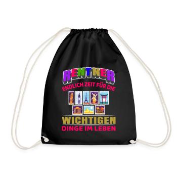Pensioner Pension Start of Retirement Collecting Stamps - Drawstring Bag - black - Front