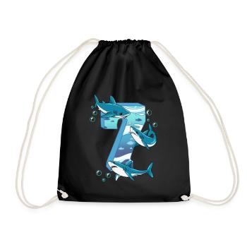 Requin du 7e anniversaire - Sac de sport léger - noir - Devant
