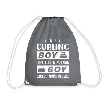 Im a curling boy - Drawstring Bag - grey - Front