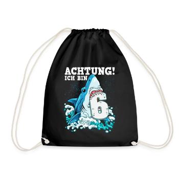 Requin du 6e anniversaire - Sac de sport léger - noir - Devant