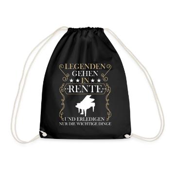 Rentner Rente Rentenbeginn Piano Pianist - Turnbeutel - Schwarz - Vorne