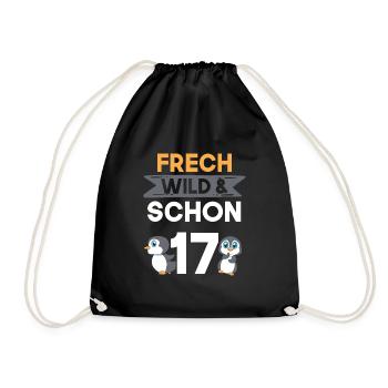 17 Jahre Geburtstag Pinguin - Turnbeutel - Schwarz - Vorne