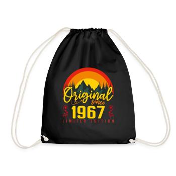Geburtstag 1967 Geburtstag Jahrgang 1967 Geschenk - Turnbeutel - Schwarz - Vorne