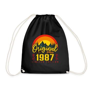 Anniversaire 1987 Anniversaire né en 1987 cadeau - Sac de sport léger - noir - Devant